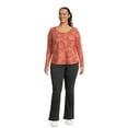 thumbnail image 2 of Terra & Sky Women's Plus Size Waffle Tee with Long Sleeves, Sizes 0X-4X, 2 of 5