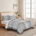 thumbnail image 5 of Quilts Twin XL Size, Black Checkered Soft Comforter Bedding Set for Bed, Summer Modern Minimalist Lightweight Quilted Bedspread with Pillow Cover(2 Pieces) for All Season, 68x98 Inch, 5 of 9