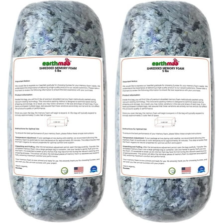 Premium Shredded Memory Foam Bean Bag Filler, Pillow Cushion Filling, Dog Bed, Craft, Pouf Refill, Poly Fill/Poly Fil Stuffing- Soft, Made in USA, Multi Color - 10 lbs