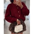 thumbnail image 4 of PRETTYGARDEN Women's Button up Chunky Knit Cardigan Sweaters Crew Neck, Long Sleeve, Oversized Sweaters, Relaxed Fit, Soft Cozy Casual Outerwear, Fall Outfits, Winter Fashion Clothing, 4 of 9