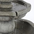 thumbnail image 4 of LuxenHome Résine Grise Fontaine de Jardin Extérieure Ronde à 3 Niveaux, 4 of 10