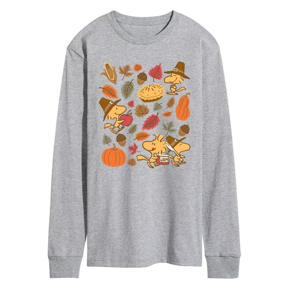 Peanuts - Thanksgiving Woodstocks - Men's Long Sleeve Graphic T-Shirt