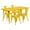 Yellow, variant on Flash Furniture Commercial Grade 31.5" x 63" Rectangular Yellow Metal Indoor-Outdoor Table Set with 4 Stack Chairs