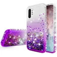 thumbnail image 2 of Samsung Galaxy Note 20 Case w/[Temper Glass] Cute Glitter Liquid Quicksand Floating Sparkle Bling Girls Women - Clear/Purple, 2 of 5