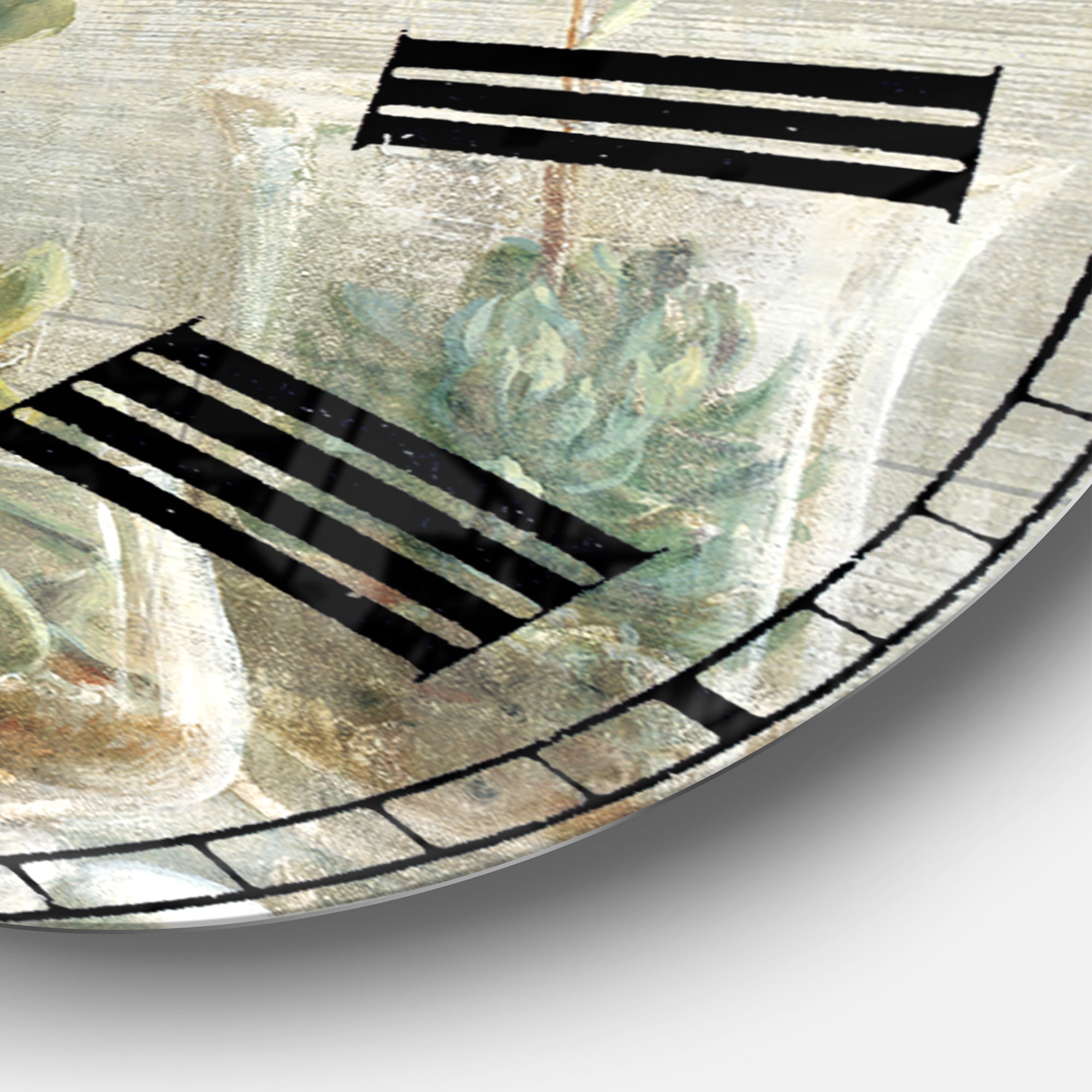 Designart 'Composition of Orchids' Traditional wall clock