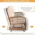 thumbnail image 3 of W WARMHOL 7 Pieces Outdoor Wicker Patio Furniture Set, All Weather Patio Conversation Cushioned Sectional Sofa Set with Glider Loveseat/2 Rocking Chairs/2 Rocking Glider/2 Glass Coffee Table, 3 of 7