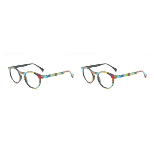 Sonducket Gafas redondas ligeras y de moda para mujer, para lucir montura de gafas negras arcoíris, montura de cristal Type5 NO5