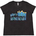 thumbnail image 3 of Inktastic Happy Hanukkah with Candles Women's Plus Size T-Shirt, 3 of 5