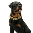 thumbnail image 3 of Cuban Link Dog Collar Designer Gold Chain Collar Metal Collar Luxury Dog Necklace, 3 of 9