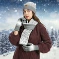 thumbnail image 2 of Bibifish 3 PCS Scarf Hat Glove Sets For Women Winter Knitted Scarf Warm Soft Touchscreen Gloves And Hats Cold Weather Thermal Scarf Hat Glove Sets, 2 of 5