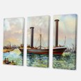 thumbnail image 3 of Designart ' The Ancient Boat Leaving The Harbor ' Nautical & Coastal Canvas Wall Art Print, 3 of 3