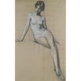 thumbnail image 2 of Herbert James Draper 13x18 Black Ornate Wood Framed Double Matted Museum Art Print Titled - Study for the Kelpie, 2 of 5