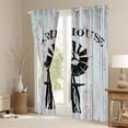 thumbnail image 3 of Farmhouse Curtains Rustic Windmill Curtains & Drapes Rural Countryside Bird 30%-50% Blackout Curtains Vintage Wooden Plank Decor Window Treatments, 38Wx45L, 3 of 6