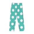 thumbnail image 3 of Fotbe Teal Turquoise And White Polka Dot Men's Pajama Pants,Sleepwear Pants,Pj Bottoms Drawstring And Pockets-Medium, 3 of 7