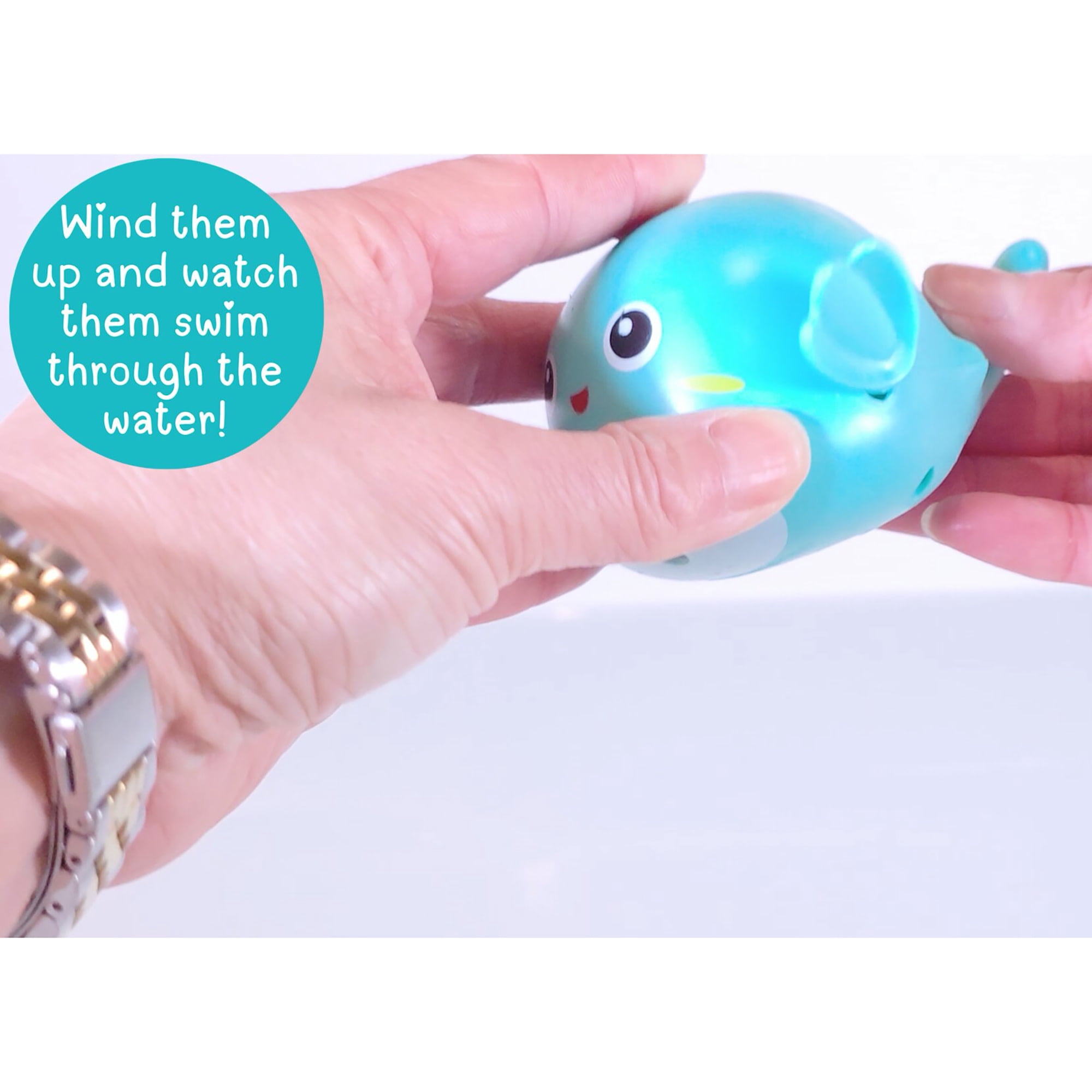 Buddy & Barney: Bath Time Whales - 2 Wind-Up & Go Swimming Animal Toys, Float-Whirl-Swim-Spin, Sensory Exploration, Water & Tub Play, Kids-Toddlers 1+