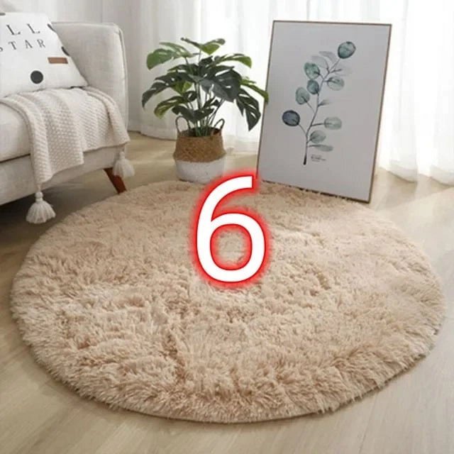 11281 New Nordic Tie-Dye Carpet Wholesale Plush Mat Living Room Bedroom Bed Blanket Floor Cushion for Home My Lux Decor Round