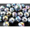 thumbnail image 4 of 25 Glass Marbles Milky Way Oil Slick Metallic Toy Game Pack (24 Player, 1 Shooter), 4 of 7
