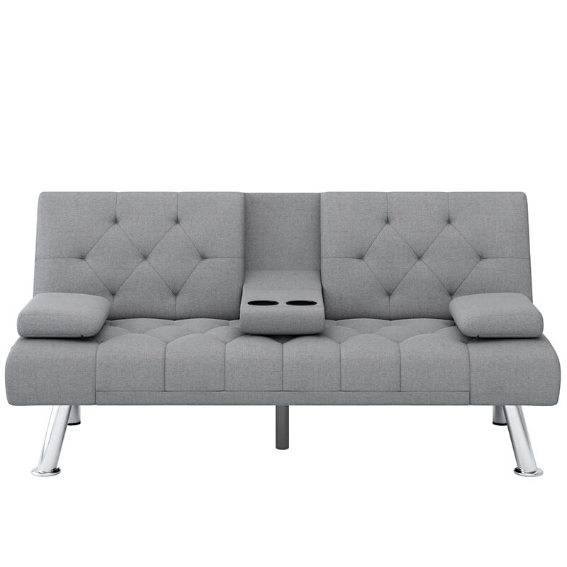 Details about   Costway Convertible Folding Futon Sofa Bed Fabric with Armrests Home Light Grey 