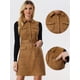 thumbnail image 2 of Vestido de gamuza sintética Allegra K sin mangas con cuello vuelto y lazo En la cintura marrón XL, 2 of 6