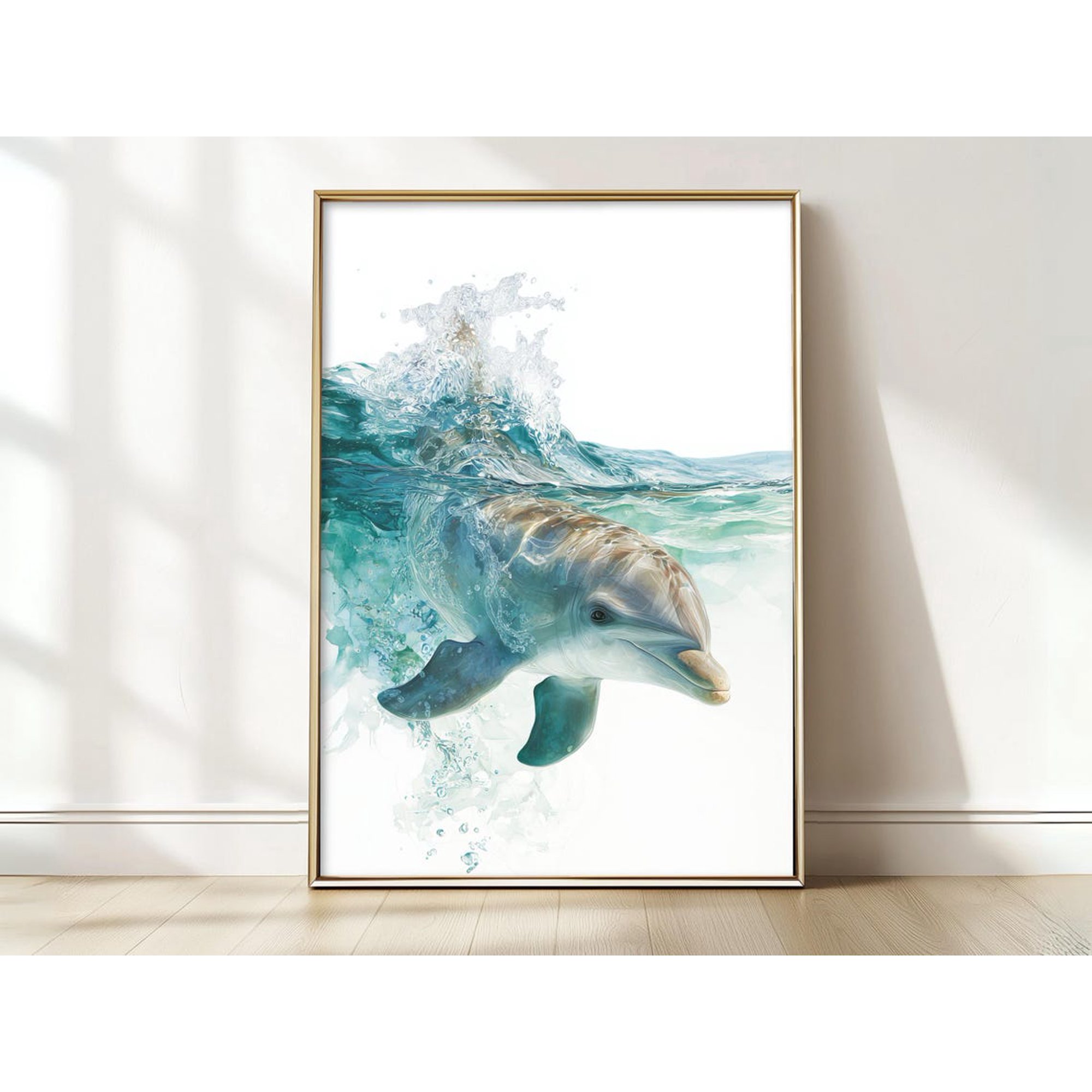 Serene Dolphin Ocean Wall Art Print