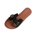 thumbnail image 2 of Fankiway Women's Knot Strap Slide Sandals Flat Non-Slip Comfortable Open Toe Beach Slippers Summer Black 8.5, 2 of 9