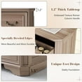 thumbnail image 5 of VanAcc Farmhouse 48" Tall 5 Drawers Dresser for Bedroom, Wood Rustic Chest with Corner Bevel Shape for Bedroom, Living Room, Hallway, Grey Walnut, 5 of 6