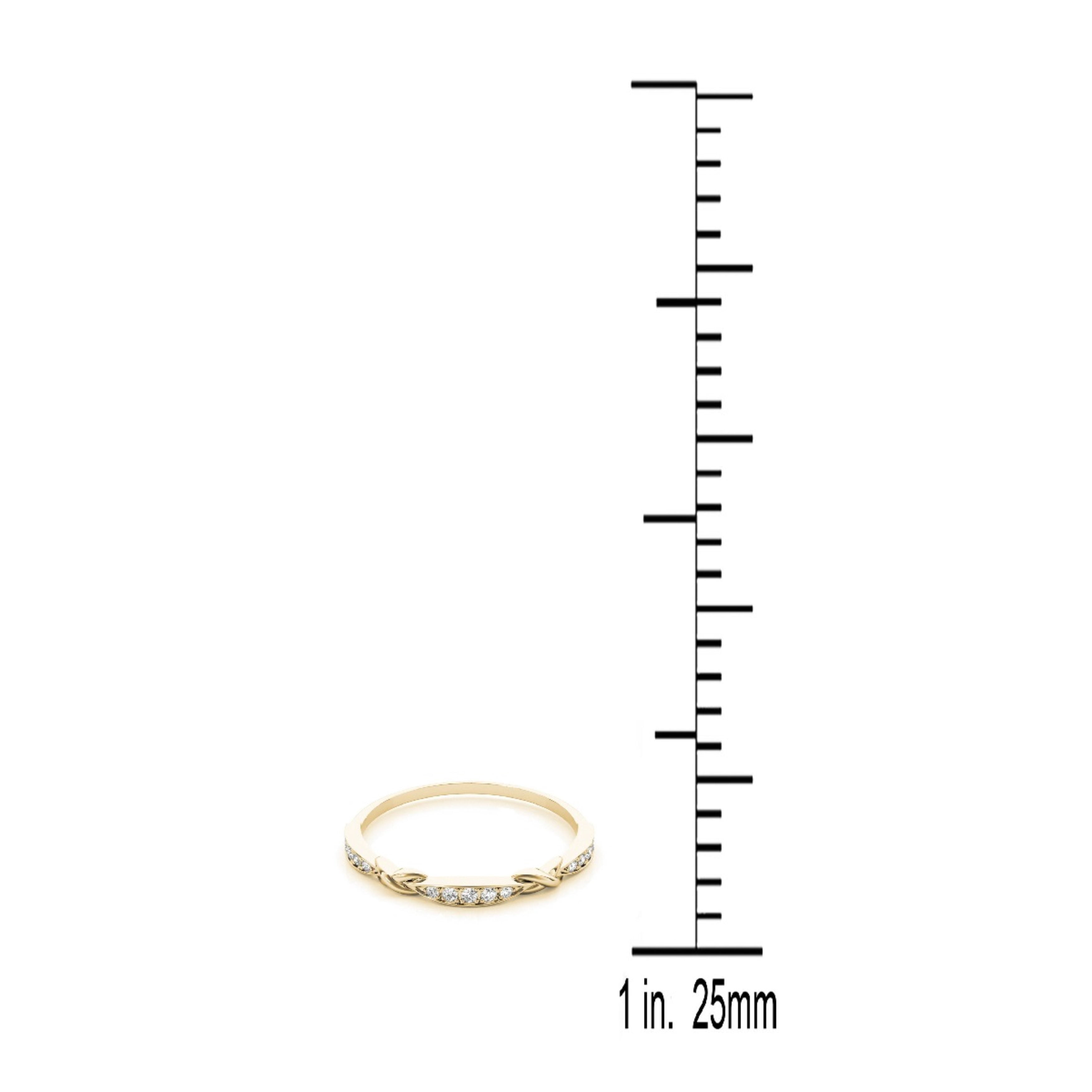 AoneJewelry 10K Round Diamond Wedding Band In Solid Rose, White & Yellow Gold