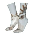 thumbnail image 5 of Salouo White Reindeer Portrait Pattern Fun Novelty Crew Socks,Casual Athletic Socks Neutral Socks, 5 of 7