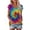 Purple, variant on Womens Tops Tie Dye Pattern Casual Printing Short Sleeve V-Neck Loose T-Shirt Summer Colorful Graphic Blouse Everyday Wear