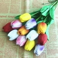 thumbnail image 2 of Morttic Artificial PU Tulips 10Pcs Real Touch Fake Flower Arrangement Bouquets for Home Office Wedding Decoration (Colorful), 2 of 6