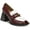 Burgundy, variant on Womens Burgundy Embellished Comfort Quincy Square Toe Block Heel Slip On Heeled Loafers 9.5 M