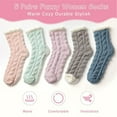 thumbnail image 3 of Aquvino 5 Pairs Fuzzy Socks for Woman Cozy Fluffy Winter Slipper Warm Socks Warm Winter Woman Socks Sleeper Woman Socks for Pajamas, 3 of 12