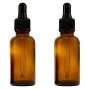 GREENHEALTH Amber Glass Bottle - 30 ml (1 fl oz) w/ Glass Dropper - Pack of 2