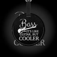 thumbnail image 2 of Bass It's Like Guitar But Cooler Leather Baggage Bag Round Luggage Tags and Privacy Cover ID Tag, 2 of 2
