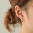 thumbnail image 4 of 14K Gold Plated Zircon Hoop Earrings: A Stylish Accessory for the Elegant Woman, 4 of 5