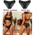 thumbnail image 2 of Cheeky Underwear for Women Lace No Show Bikini Soft Breathe Seamless Panties Ladies Sexy Hipster Set 6 Pack, 2 of 6