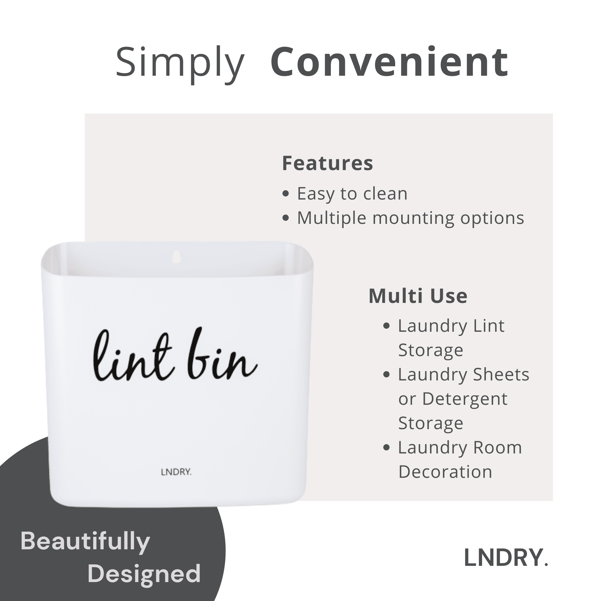 Laundry Room Organization and Storage - Magnetic Dryer Ball Holder - Lint Bin for Laundry Room Alternative - Magnetic Holder for Laundry Accessories