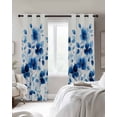 thumbnail image 4 of Blue Flowers Blackout Curtains for Bedroom Living Room Darkening Curtains 84 Inch Length 2 Panels Set Spring Botanical Blossom Motif Window Curtain Insulated Window Treatment Grommet Drapes 42"x84", 4 of 9