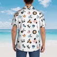 thumbnail image 4 of Pofeuu Cartoon Animals Print Hawaiian Shirt for Men Sleeves Casual Button Down Summer Beach Dress Shirts T-Shirts,3X-Large, 4 of 7