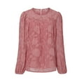 thumbnail image 1 of Whigetiy Women's Textured Shirt Loose Cute Flowy Shirts Crew Neck Tops Bell Sleeve Blouse, 1 of 19