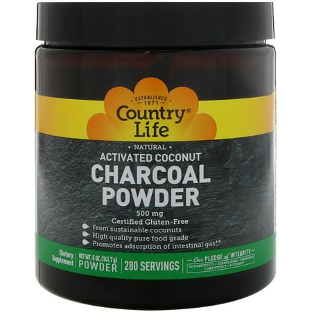 Country Life Natural Activated Coconut Charcoal Powder 500mg - 5