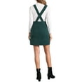 thumbnail image 3 of INSPIRE CHIC Women's Corduroy Overall V Neck Strap Mini Pinafore Dress with Pockets XS Deep Green, 3 of 4