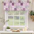 thumbnail image 2 of 2 Pack Valances for Window, Boho Purple Flowers Short Curtains for Kitchen Bedroom Living Room, Spring Floral Botanical Patchwork Vintage Rod Pocket Small Window Treatment Valance Drapes 42 x 18 Inch, 2 of 8