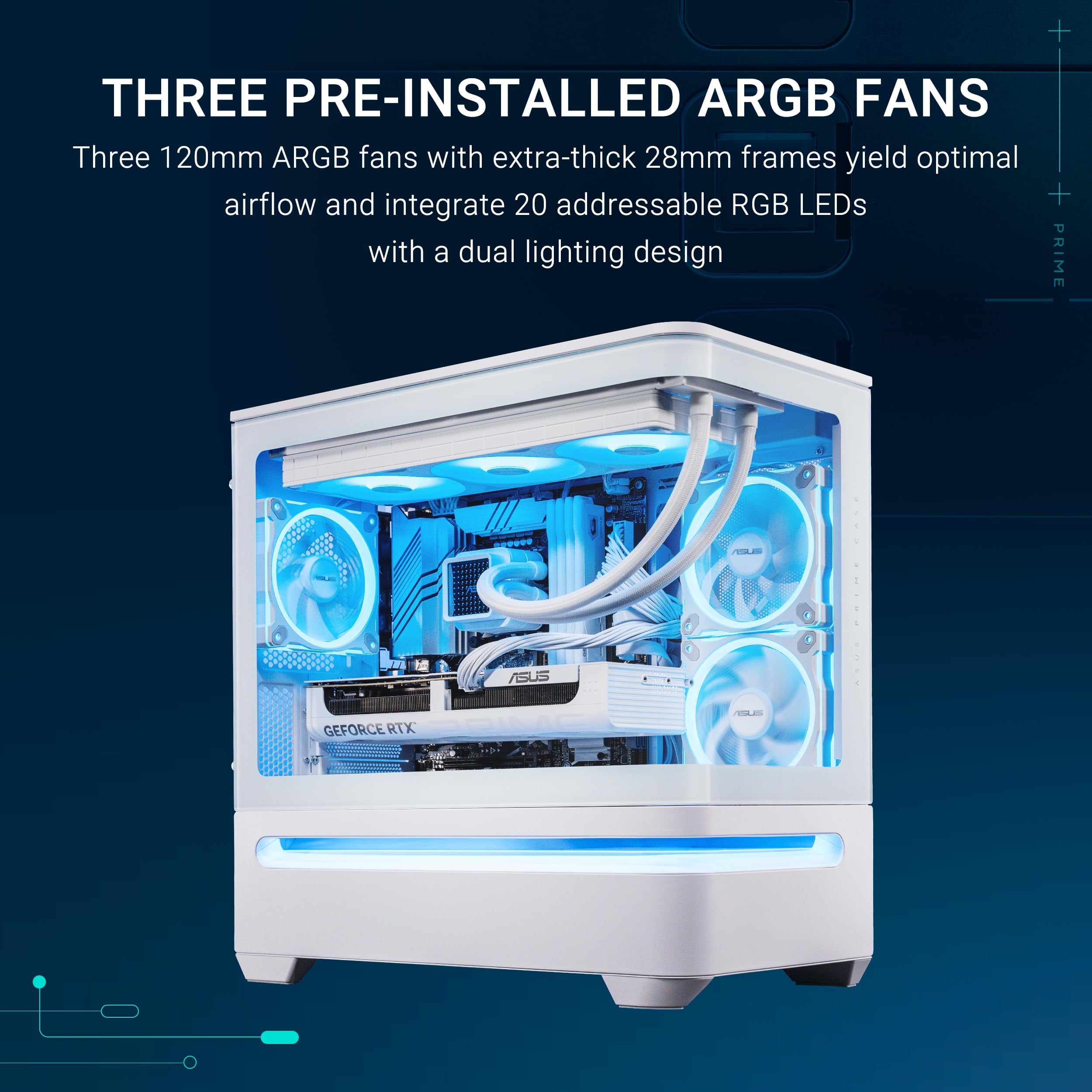 Asus Prime AP202 ARGB Computer Case (ap202argbcasewhite)