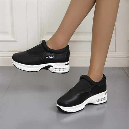 

shoes for women KKCXFJX Casual Platform Wedge Heel Flying Knit Stitching Set Foot Sports Women s Singles Shoes