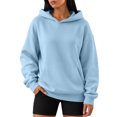 thumbnail image 2 of Womens Oversized Hoodies Sweatshirts Fall Long Sleeve Kangaroo Pocket Drop Shoulder Sweater M, 2 of 6