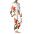 thumbnail image 2 of Salouo Summer Gnome Print Button-Front Long Sleeve Pajama Set for Men, Soft 2Pjs Men's Long Sleeve Sleepwear-X-Large, 2 of 7