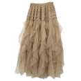 thumbnail image 2 of Womens Maxi Skirt Flowy High Waisted Tiered Layered Long Skirt Color Khaki Size One Size, 2 of 5