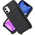 thumbnail image 2 of iPhone 11 Phone Case with Card Holder for Women, iPhone 11 Case Wallet with Credit Card Slots Crossbody with Ring Kickstand Shockproof Slim Stand Case for iPhone11 - Black, 2 of 17