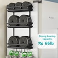 thumbnail image 3 of Cathoe Side Refrigerator Storage Rack With Hook Seasoning Rack Without Punching Organizer For Kitchen, 3 of 5